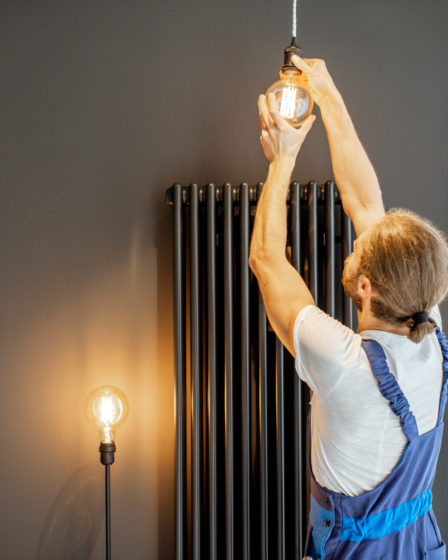 replacing lightbulb at home