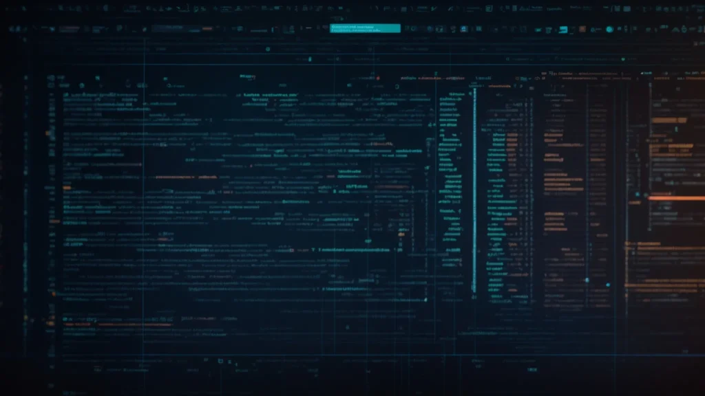 a computer screen displaying lines of php code with glowing icons representing different functionalities surrounding it.