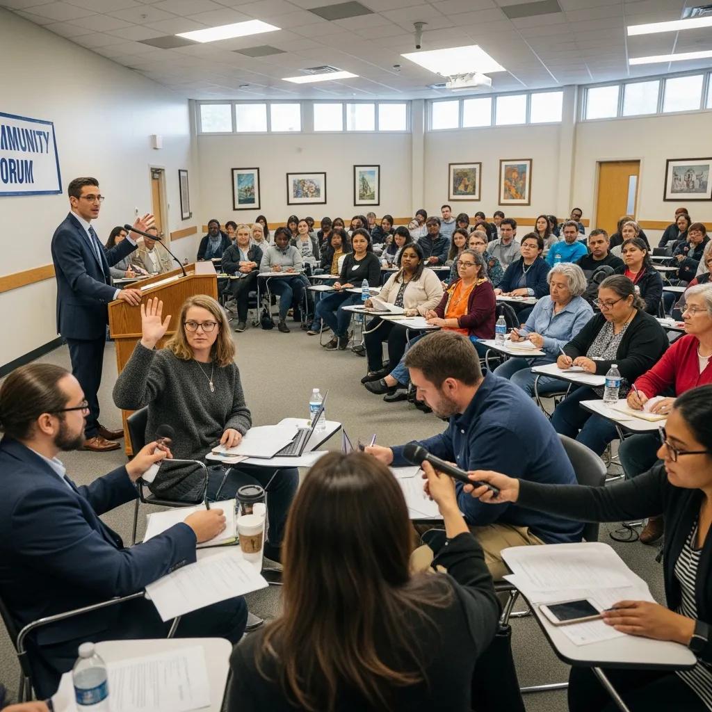 Participants actively engaging in a town hall meeting organized by the Tucson Tea Party