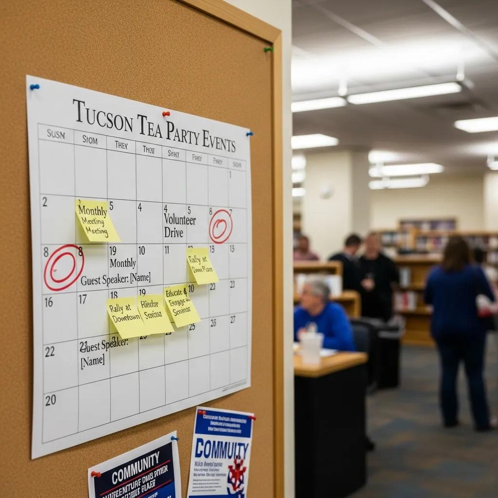 Calendar highlighting upcoming Tucson Tea Party events to encourage community participation