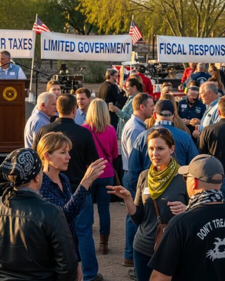 Community gathering at a Tucson Tea Party event showcasing political engagement and activism