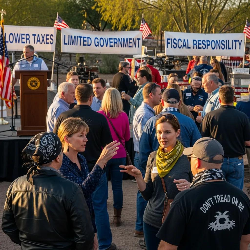 Community gathering at a Tucson Tea Party event showcasing political engagement and activism